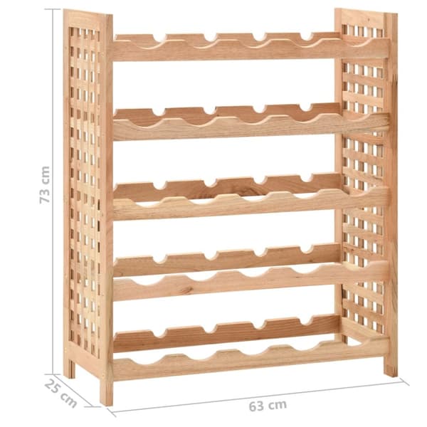 vinreol til 25 flasker 63x25x73 cm massivt valnøddetræ