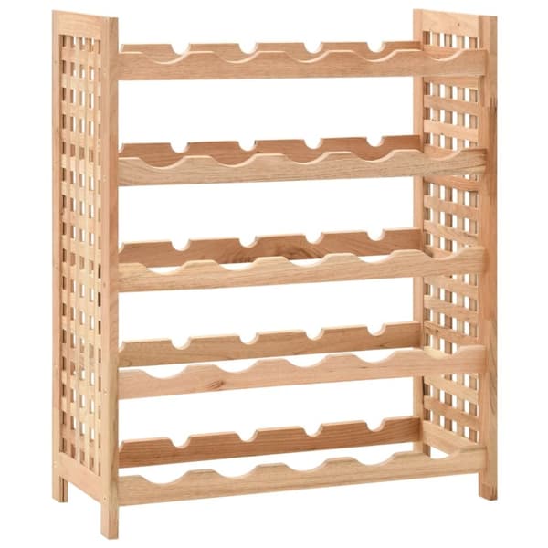 vinreol til 25 flasker 63x25x73 cm massivt valnøddetræ