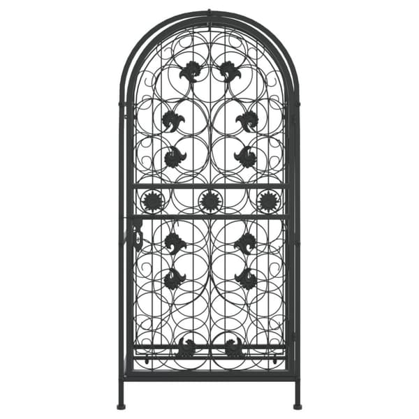 vinreol til 33 flasker 45x36x100 cm smedejern sort