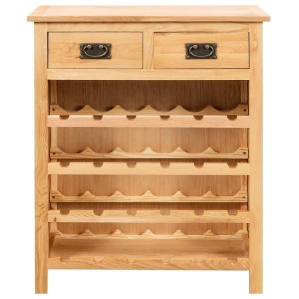 vinskab 72x32x90 cm massivt egetræ