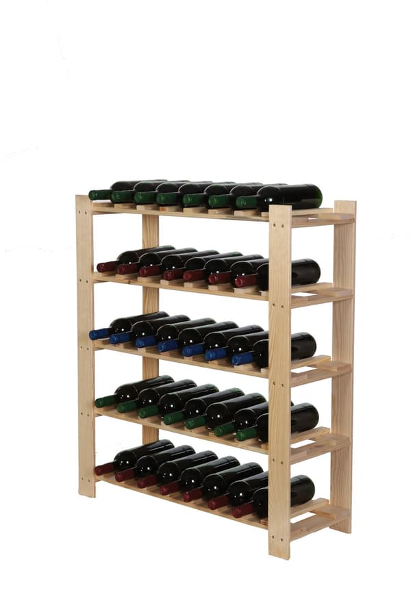 Træflaskehylde B22R 90x80x28 5 hylder Naturlig