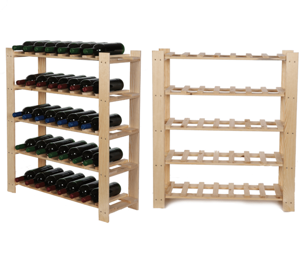 Træflaskehylde B22R 90x80x28 5 hylder Naturlig