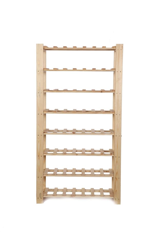 Hylde til flasker træ B22R 150x80x28 8 hylder Naturlig