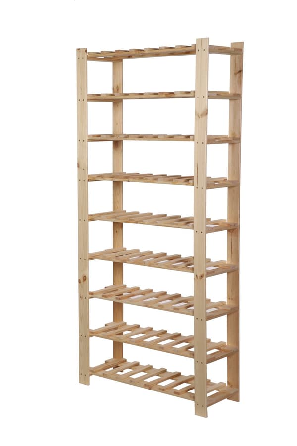 Trä vinhylla B22R 170x80x28 9 hyllor Naturlig