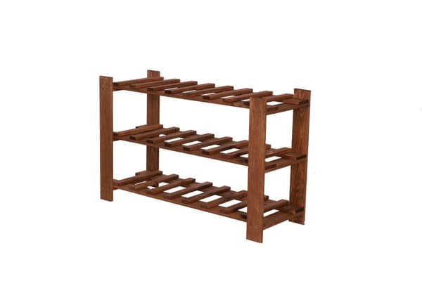 Trähylla för flaskor B22R 50x80x28 3 hyllor Brun