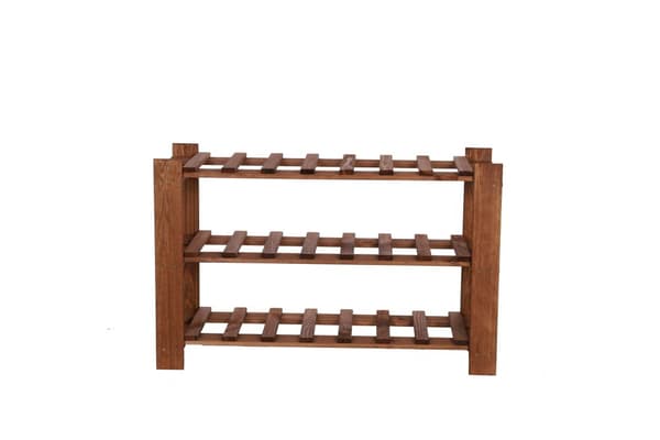 Trähylla för flaskor B22R 50x80x28 3 hyllor Brun