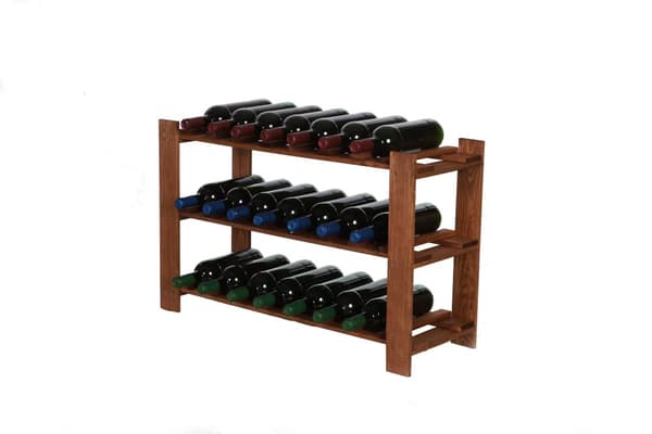 Trähylla för flaskor B22R 50x80x28 3 hyllor Brun