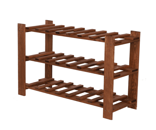 Træflaskehylde B22R 50x80x28 3 hylder Brun