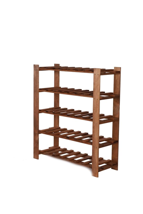 Træflaskehylde B22R 90x80x28 5 hylder Brun