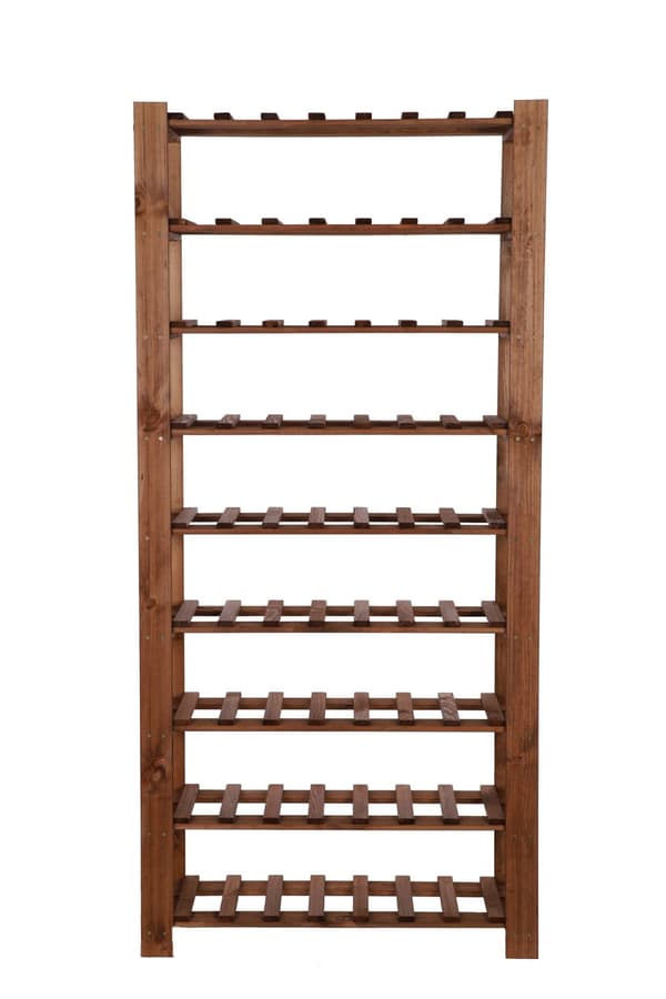 Trä vinhylla B22R 170x80x28 9 hyllor Brun
