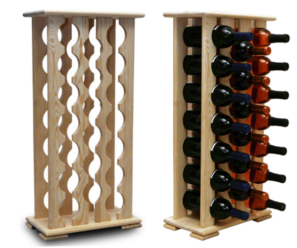 Vinhylde RW-12/20 flasker - Naturligt træ