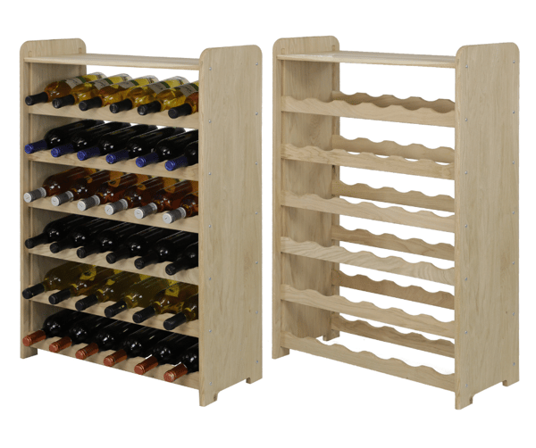 Eg Hylde til Vin med Hylder til 22/36 flasker/ Natur