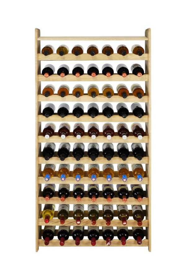 Eg Hylde til Vin med Hylder til 22/70 flasker/ Natur