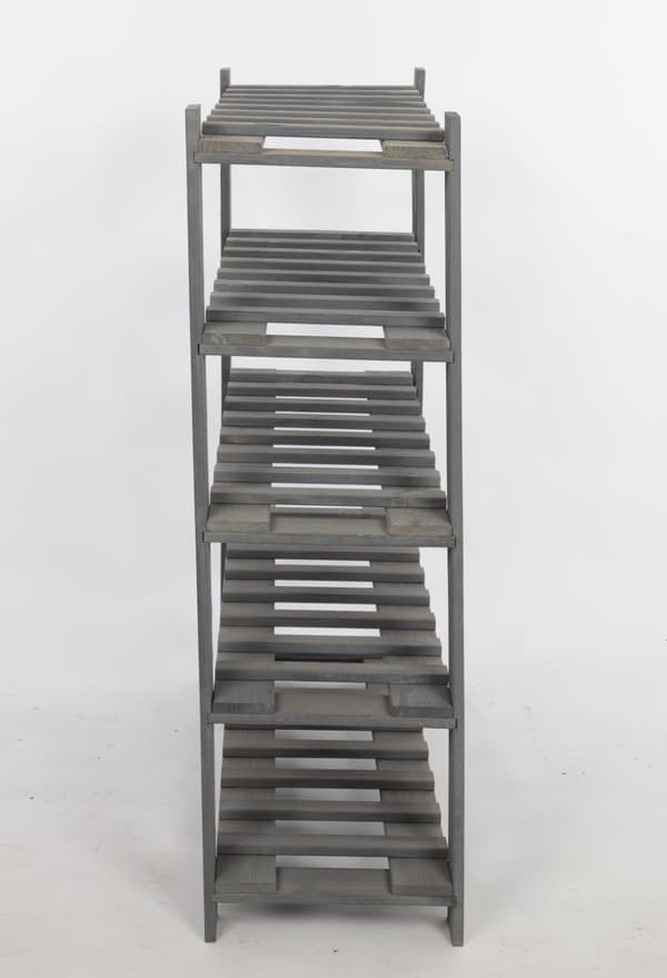 Hylla för flaskor i trä B22R 90x80x28 5 hyllor Grå
