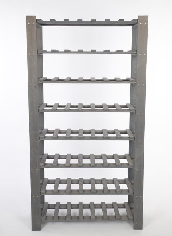 Trähylla för flaskor B22R 150x80x28 8 hyllor Grå