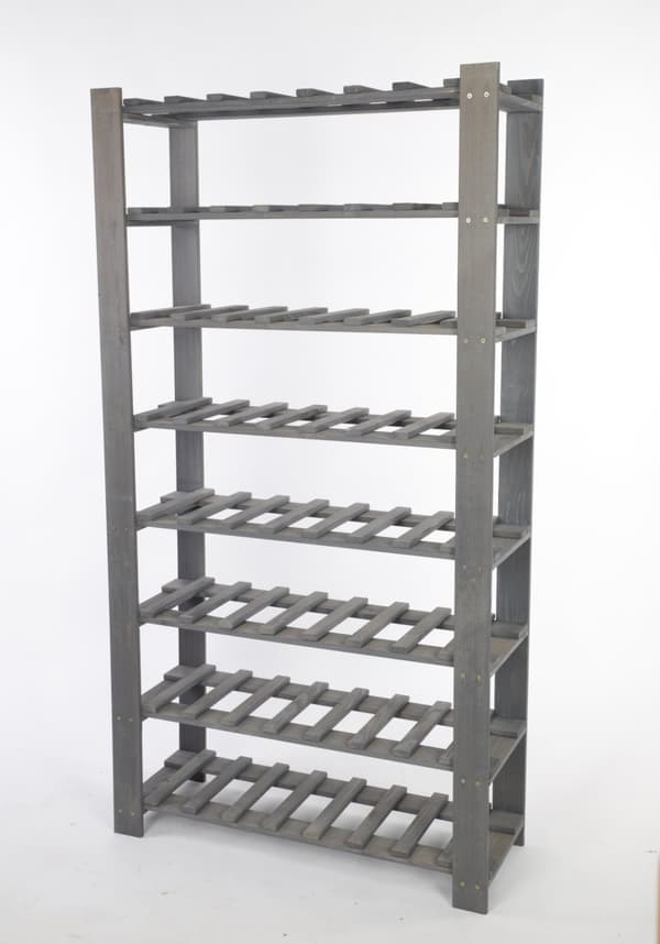 Trähylla för flaskor B22R 150x80x28 8 hyllor Grå