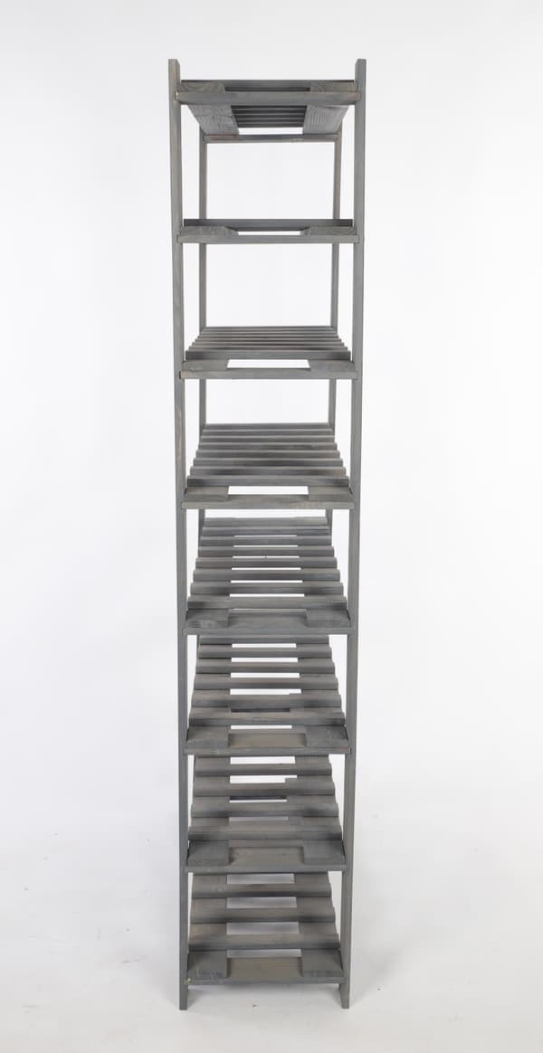 Trähylla för flaskor B22R 150x80x28 8 hyllor Grå