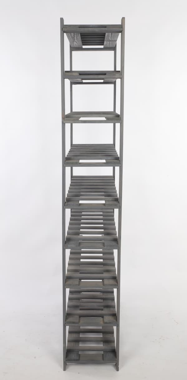 Träflaska hylla B22R 170x80x28 9 hyllor Grå