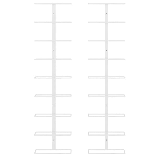 væghængte vinreoler 2 stk. til 9 flasker jern hvid