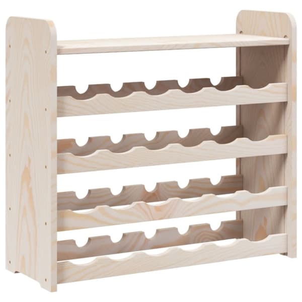 vidaXL vinreol med topplade 67,5x25x60 cm massivt fyrretræ