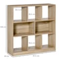 Pikkukuva 3 / 6: Rootz-kirjahylly - Pystyhylly - Olohuoneet - 8 hyllyä - Moderni muotoilu - Lastulevy - Tammi - 97,5 X 30 X 100 cm