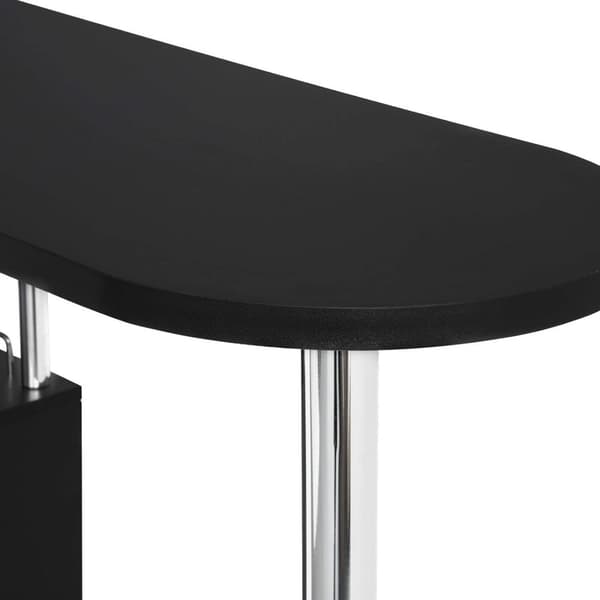 Rootz Modern S-muotoinen baaripöytä - Säilytysbaaripöytä - Viinitelinepöytä - Tilaa säästävä - Kestävä - Helppo huoltaa - 113cm x 105cm x 40cm