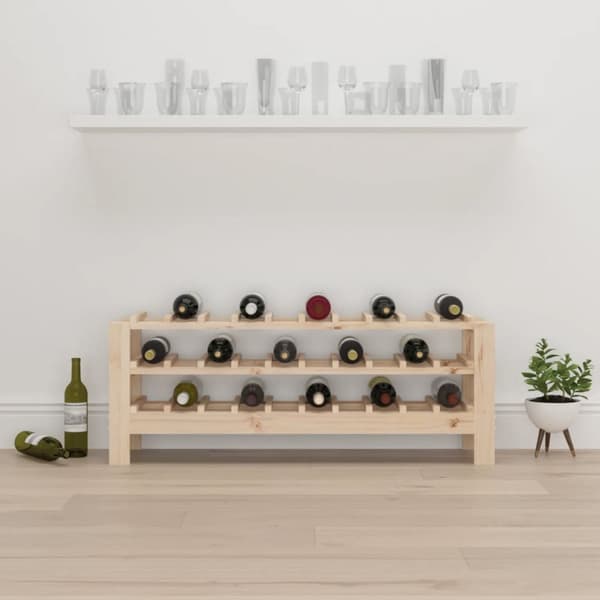vidaXL vinreol 109,5x30x42 cm massivt fyrretræ -  Vinreoler