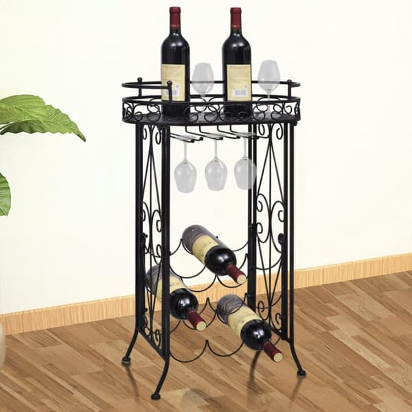 vidaXL vinreol med glasholder 9 flasker metal -  Vinreoler