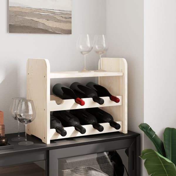 vidaXL vinreol med topplade 43x25x37 cm massivt fyrretræ -  Vinreoler