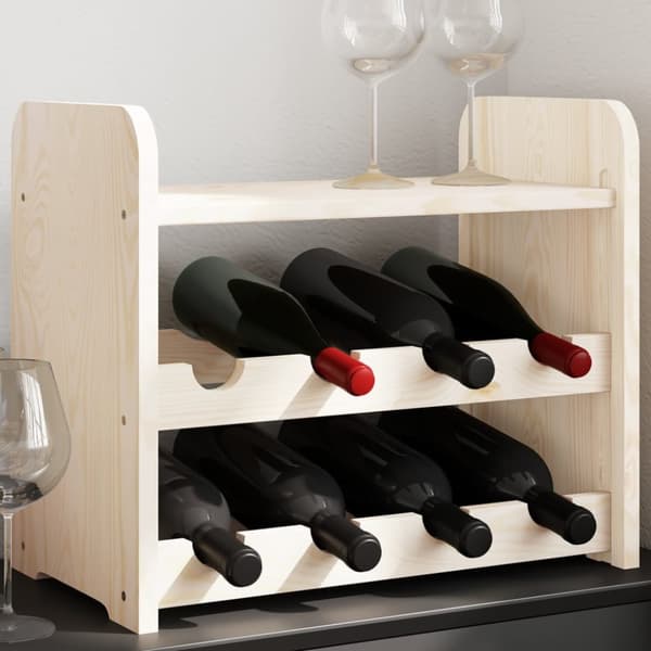 vidaXL vinreol med topplade 43x25x37 cm massivt fyrretræ - Vinreoler