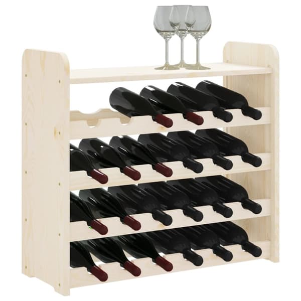 vidaXL vinreol med topplade 67,5x25x60 cm massivt fyrretræ -  Vinreoler