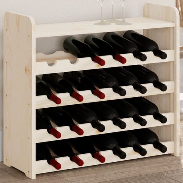 vidaXL vinreol med topplade 67,5x25x60 cm massivt fyrretræ -  Vinreoler