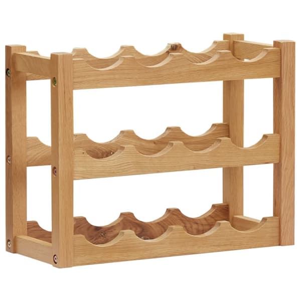 The Living Store vinreol til 12 flasker 47x21x36 cm massivt egetræ -  Vinreoler