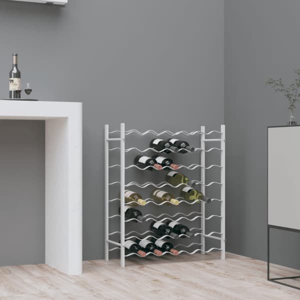 The Living Store vinreol til 48 flasker metal hvid -  Vinreoler