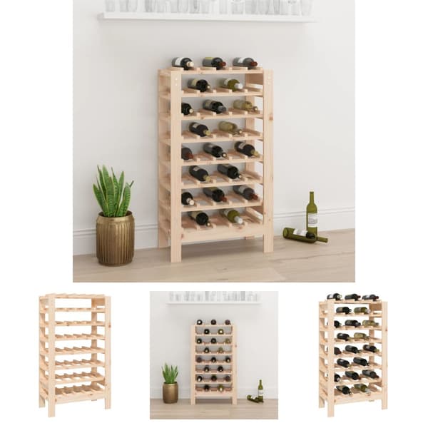 The Living Store vinreol 61,5x30x107,5 cm massivt fyrretræ -  Vinreoler