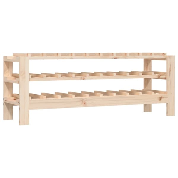 The Living Store vinreol 109,5x30x42 cm massivt fyrretræ -  Vinreoler