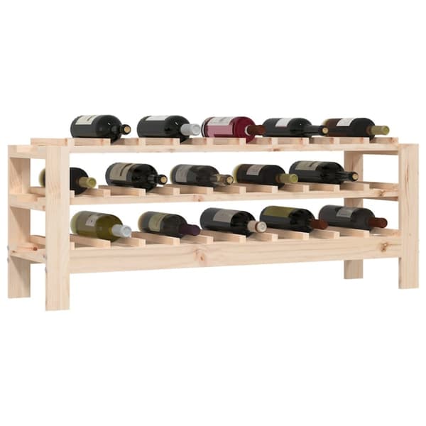 The Living Store vinreol 109,5x30x42 cm massivt fyrretræ -  Vinreoler