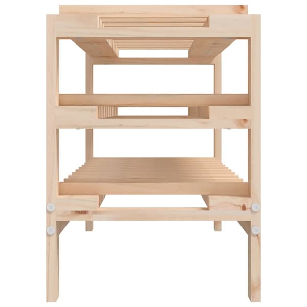 The Living Store vinreol 109,5x30x42 cm massivt fyrretræ -  Vinreoler