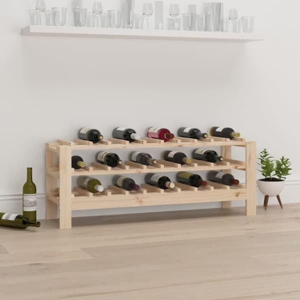 The Living Store vinreol 109,5x30x42 cm massivt fyrretræ -  Vinreoler