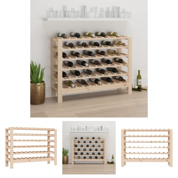 The Living Store vinreol 109,5x30x82 cm massivt fyrretræ -  Vinreoler
