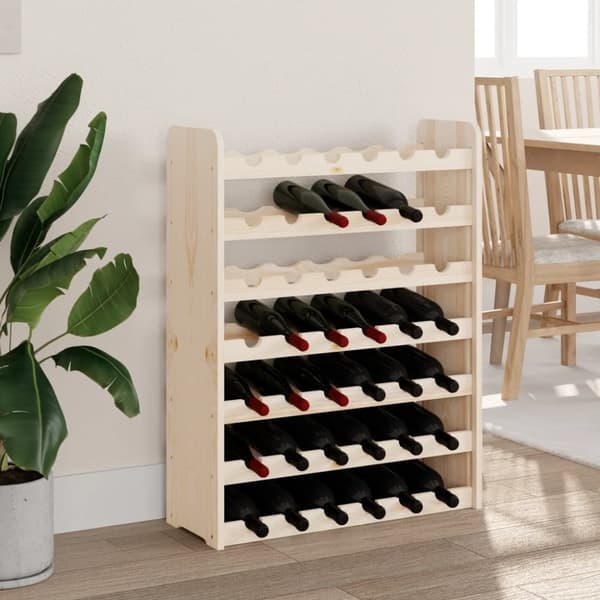 The Living Store vinreol 67,5x25x87 cm massivt fyrretræ -  Vinreoler