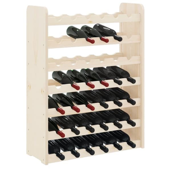The Living Store vinreol 67,5x25x87 cm massivt fyrretræ -  Vinreoler