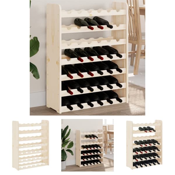 The Living Store vinreol 67,5x25x87 cm massivt fyrretræ -  Vinreoler