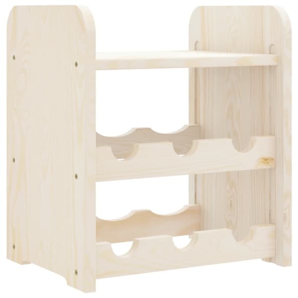 The Living Store vinreol med topplade 33x25x37 cm massivt fyrretræ -  Vinreoler