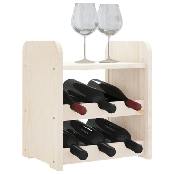 The Living Store vinreol med topplade 33x25x37 cm massivt fyrretræ -  Vinreoler