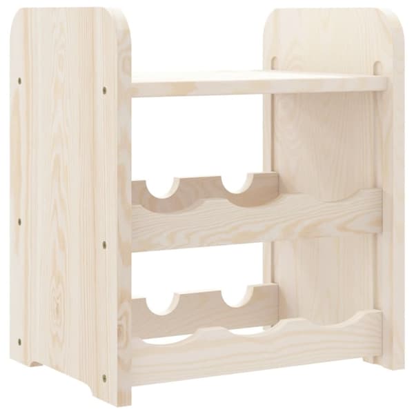 The Living Store vinreol med topplade 33x25x37 cm massivt fyrretræ -  Vinreoler