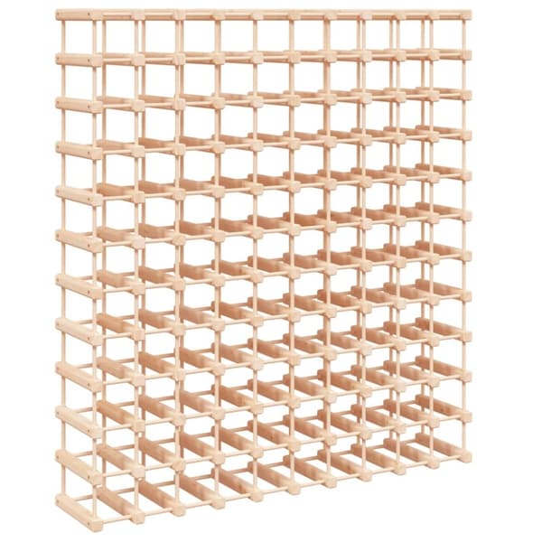 The Living Store vinreol til 120 flasker 112,5x23x123,5 cm massivt fyrretræ -  Vinreoler