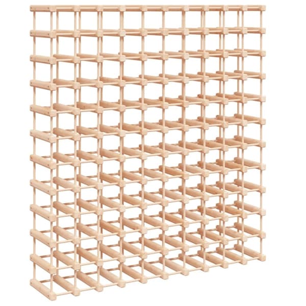 The Living Store vinreol til 120 flasker 112,5x23x123,5 cm massivt fyrretræ -  Vinreoler