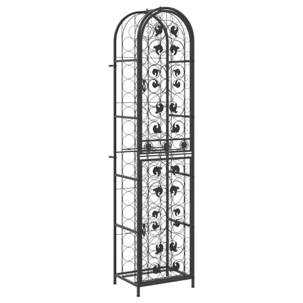 The Living Store vinreol til 73 flasker 45x36x200 cm smedejern sort -  Vinreoler