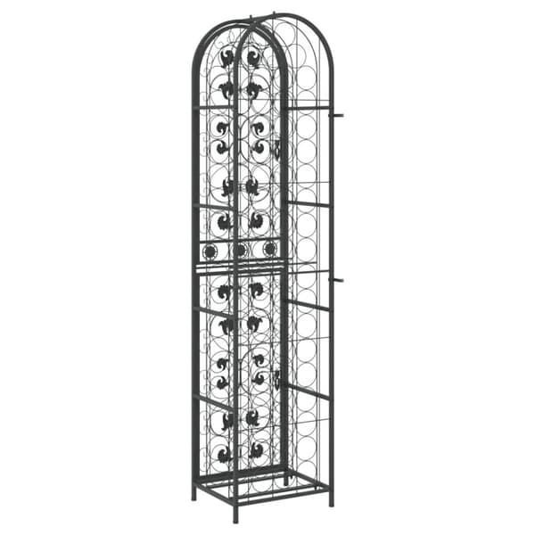 The Living Store vinreol til 73 flasker 45x36x200 cm smedejern sort -  Vinreoler